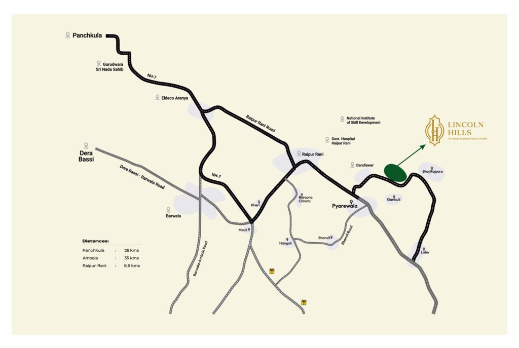 lincoln hills panchkula location map
